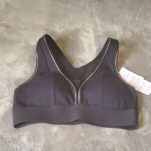 Simone Perele Black Sports Bra with Gold Accents